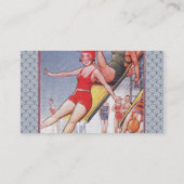 Schwimmbad Party Vintag Schwimmbad Sommer Visitenkarte (Rückseite)