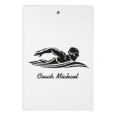 Schwimmbad Personalisiert Name Schwarz Mini Klemmbrett (Rückseite)