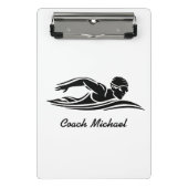 Schwimmbad Personalisiert Name Schwarz Mini Klemmbrett (Vorderseite)