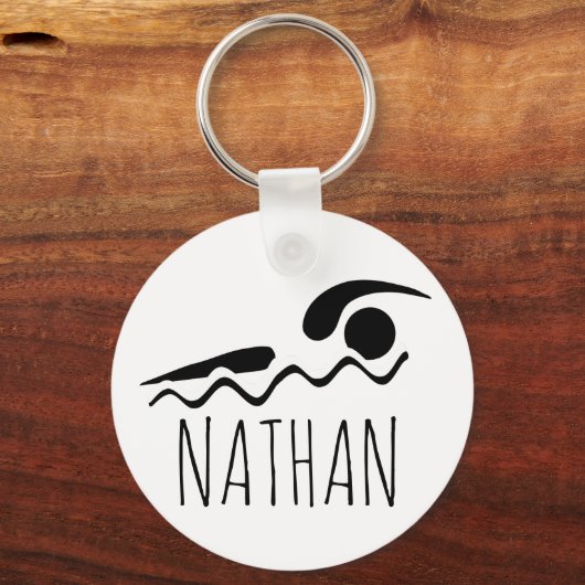 Schwimmbad Personalisiertes Schwimmbad Schlüsselna Schlüsselanhänger (Vorderseite)