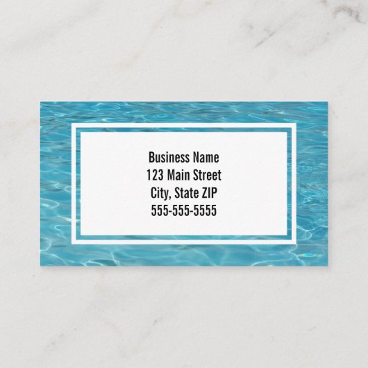 Schwimmbad Pflegeaqua Schwimmbad Foto Visitenkarte (Rückseite)