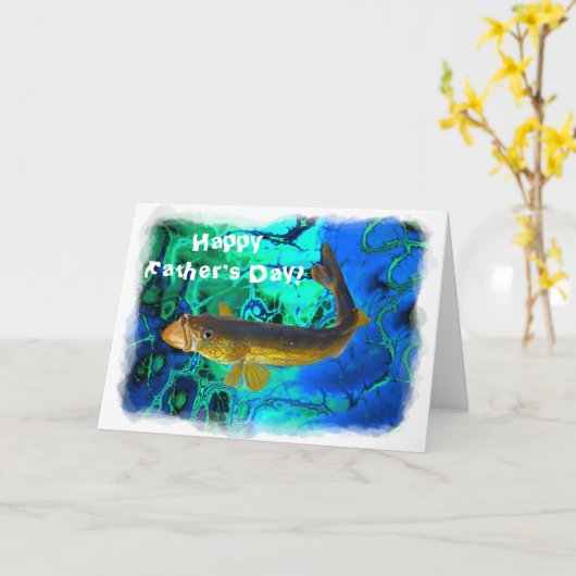 Schwimmbad, Pickerel Fish Art Karte (Gelbe Blume)