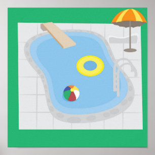 Schwimmbad Poster