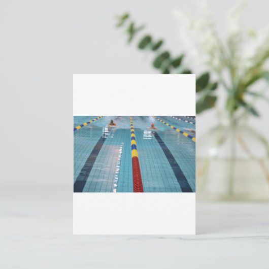 Schwimmbad Postkarte (Stehend Vorderseite)