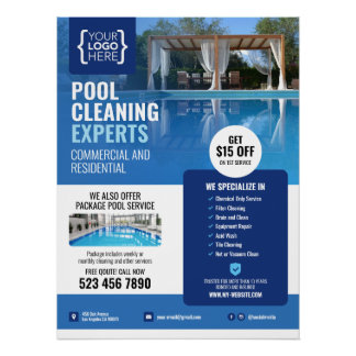 Schwimmbad Reinigungs-Service Glossy Poster