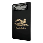 Schwimmbad Schwimmbad Personalisiert Name Gold Mini Klemmbrett (Gewinkelt2)