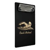 Schwimmbad Schwimmbad Personalisiert Name Gold Mini Klemmbrett (Schrägansicht)