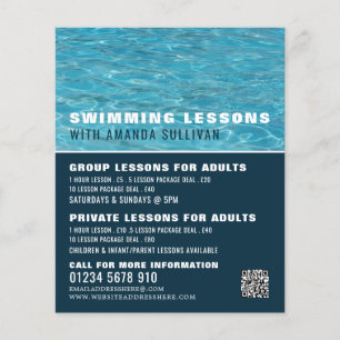 Schwimmbad, Schwimmen Lektion Werbung Flyer