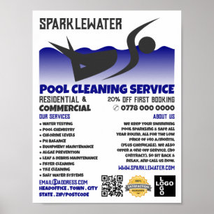Schwimmbad Schwimmer Design Schwimmbad Reinigungss Poster