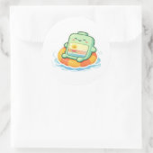 Schwimmbad-Schwimmkörper Runder Aufkleber (Tasche)