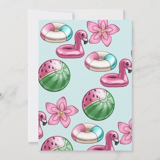 Schwimmbad Sommer Party Geburtstag Einladung (Rückseite)