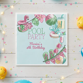 Schwimmbad Sommer Party Geburtstag Serviette