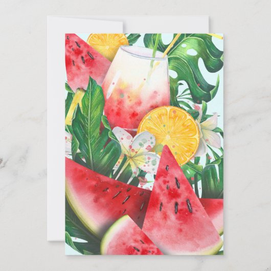 Schwimmbad Sommergetränke Geburtstag Erwachsenen P Einladung (Rückseite)