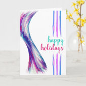 Schwimmbad Sommerurlaub Lila Wasserfarbe Spritzer Karte (Gelbe Blume)