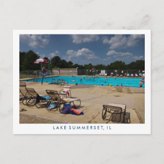 Schwimmbad Sommerzeit Sommerlicher See, Illinois Postkarte