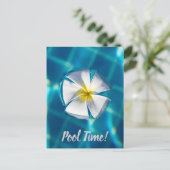 Schwimmbad Sparklasswasser mit Blume Geschenk Feiertagspostkarte (Stehend Vorderseite)