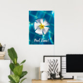 Schwimmbad Sparklasswasser mit Blume Geschenk Poster (Heimbüro)