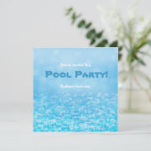 Schwimmbad Swim Sparkling Water Beach Party Einlad Einladung (Stehend Vorderseite)