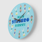 Schwimmbad Synchro Schwimmermädchen Große Wanduhr (Winkel)