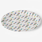 Schwimmbad Synchro Schwimmermädchen Pappteller (Schrägansicht)