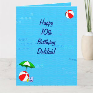 Schwimmbad Thema Geburtstagskarte für Delilah Karte