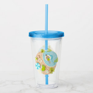 Schwimmbad Typ auf tropischen Sommerurlaub am Stra Acryltrinkbecher