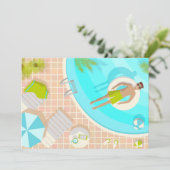 Schwimmbad Typ auf tropischen Sommerurlaub am Stra Dankeskarte (Stehend Vorderseite)