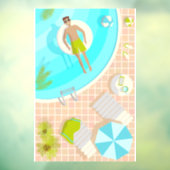 Schwimmbad Typ auf tropischen Sommerurlaub am Stra Fensteraufkleber (Blatt 3)