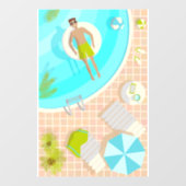 Schwimmbad Typ auf tropischen Sommerurlaub am Stra Fensteraufkleber (Blatt)