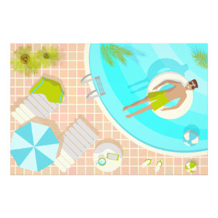 Schwimmbad Typ auf tropischen Sommerurlaub am Stra Fotodruck