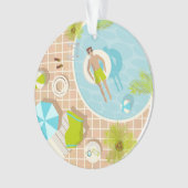 Schwimmbad Typ auf tropischen Sommerurlaub am Stra Ornament (Vorderseite)