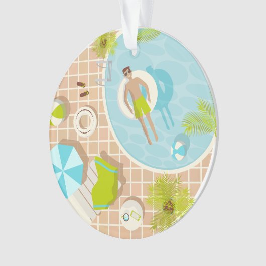 Schwimmbad Typ auf tropischen Sommerurlaub am Stra Ornament (Vorderseite)