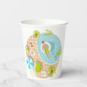 Schwimmbad Typ auf tropischen Sommerurlaub am Stra Pappbecher (Rückseite)