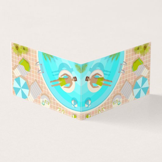 Schwimmbad Typ auf tropischen Sommerurlaub am Stra Visitenkarten (Vorderseite)