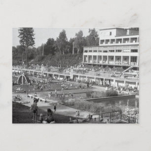 Schwimmbad, vintage postkarte