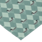 Schwimmbad Vögel Grüne Raute Hüttendekor Tischdecke (Schrägansicht)