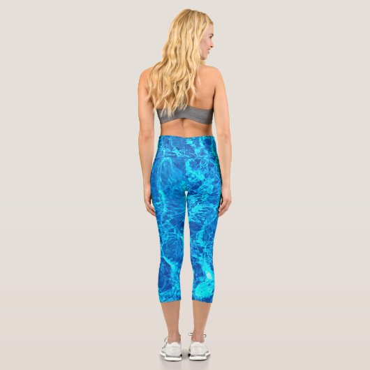 Schwimmbad Wasser Abstrakt Capri Leggings (Rückseite)