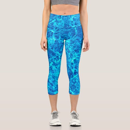 Schwimmbad Wasser Abstrakt Capri Leggings (Vorderseite)