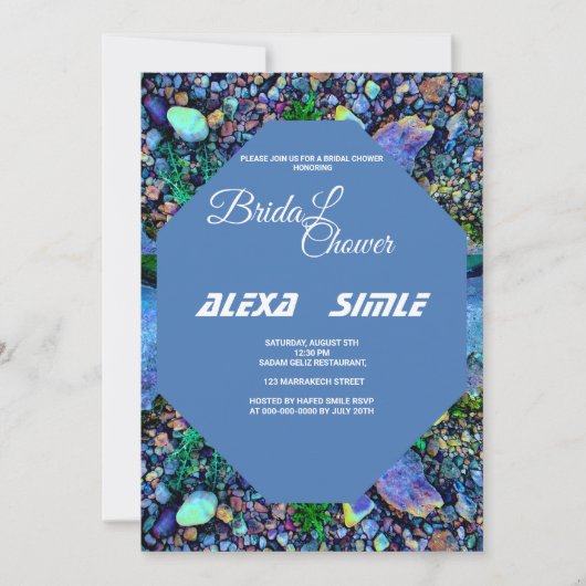 Schwimmbad Wasser Brautdusche Einladung, bearbeitb Einladung (Vorderseite)