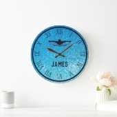 Schwimmbad Wasser Große Wanduhr (Zuhause)