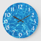 Schwimmbad Wasser Große Wanduhr (Vorderseite)