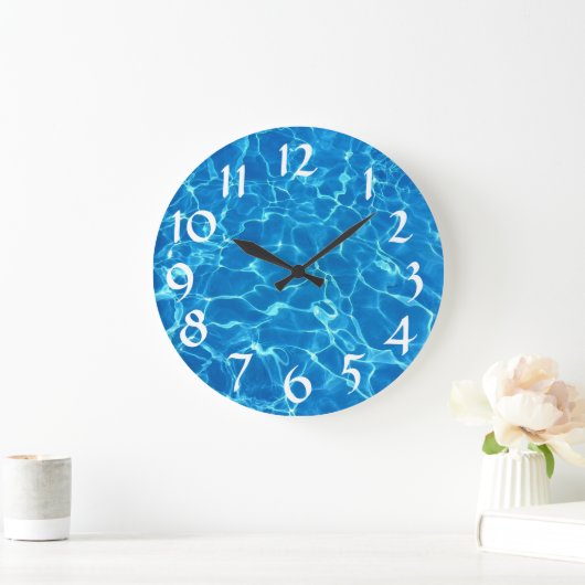 Schwimmbad Wasser Große Wanduhr (Zuhause)