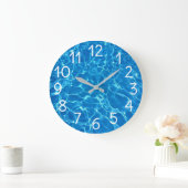 Schwimmbad Wasser Große Wanduhr (Zuhause)