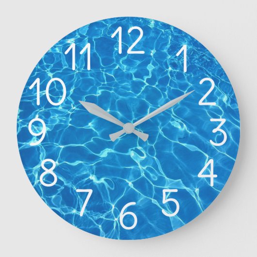 Schwimmbad Wasser Große Wanduhr (Vorderseite)