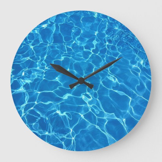 Schwimmbad Wasser Große Wanduhr (Vorderseite)