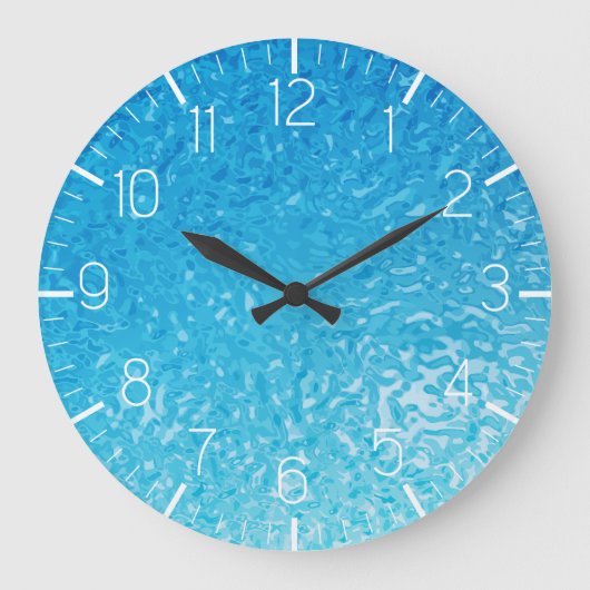 Schwimmbad Wasser Große Wanduhr (Vorderseite)
