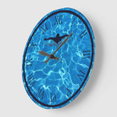 Schwimmbad Wasser Große Wanduhr (Winkel)