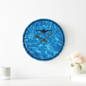 Schwimmbad Wasser Große Wanduhr (Zuhause)