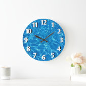 Schwimmbad Wasser Große Wanduhr (Zuhause)