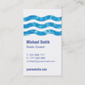Schwimmbad Wave Swim Coach Business Card Visitenkarte (Vorderseite)